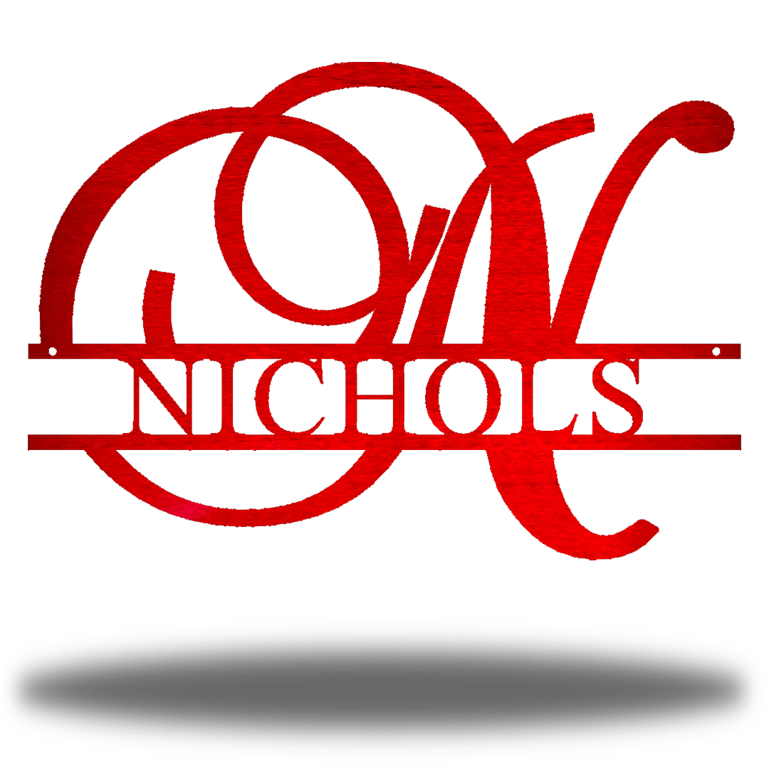 Riverside Designs-Script Split Letter Monogram-Metal Wall Art Décor