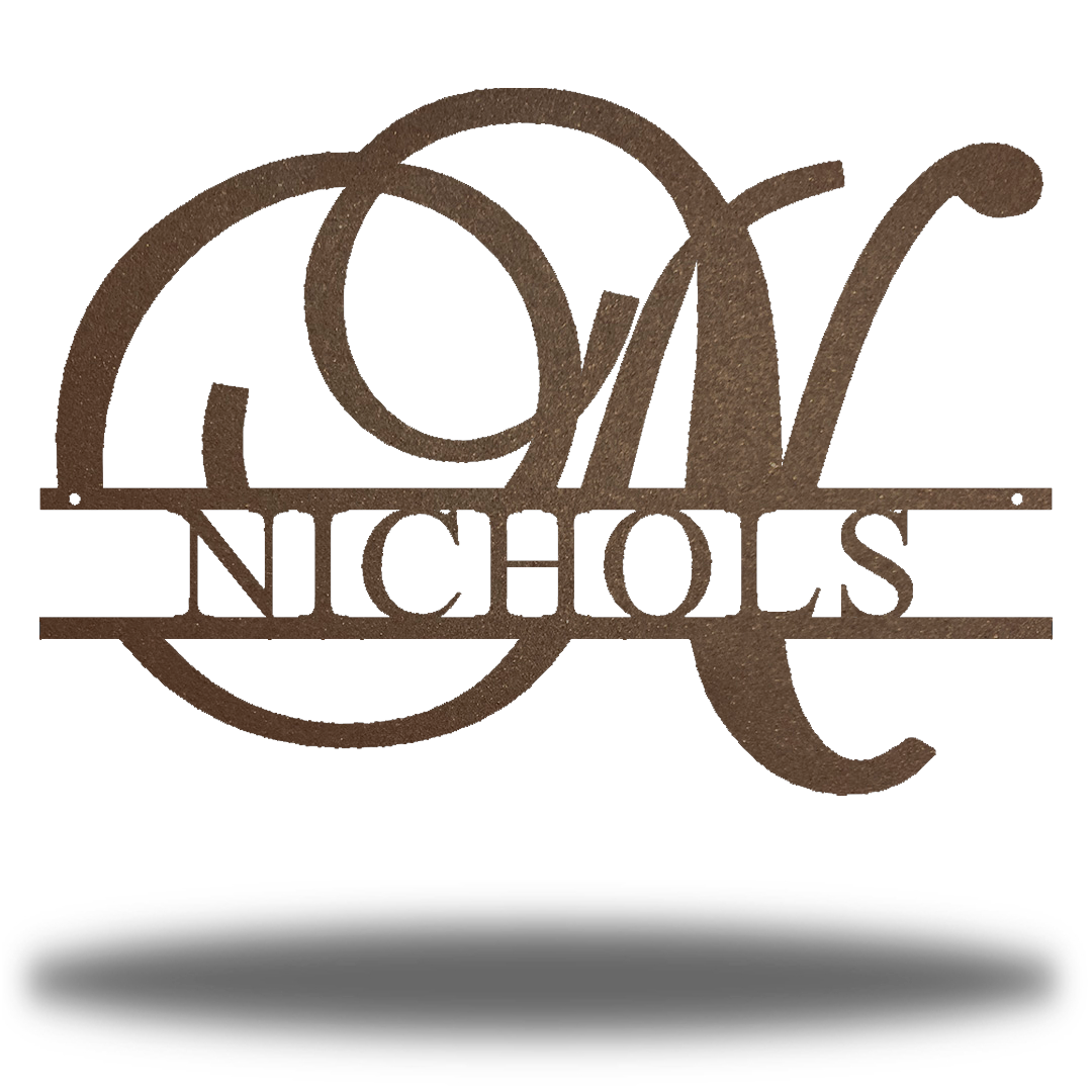 Riverside Designs-Script Split Letter Monogram-Metal Wall Art Décor