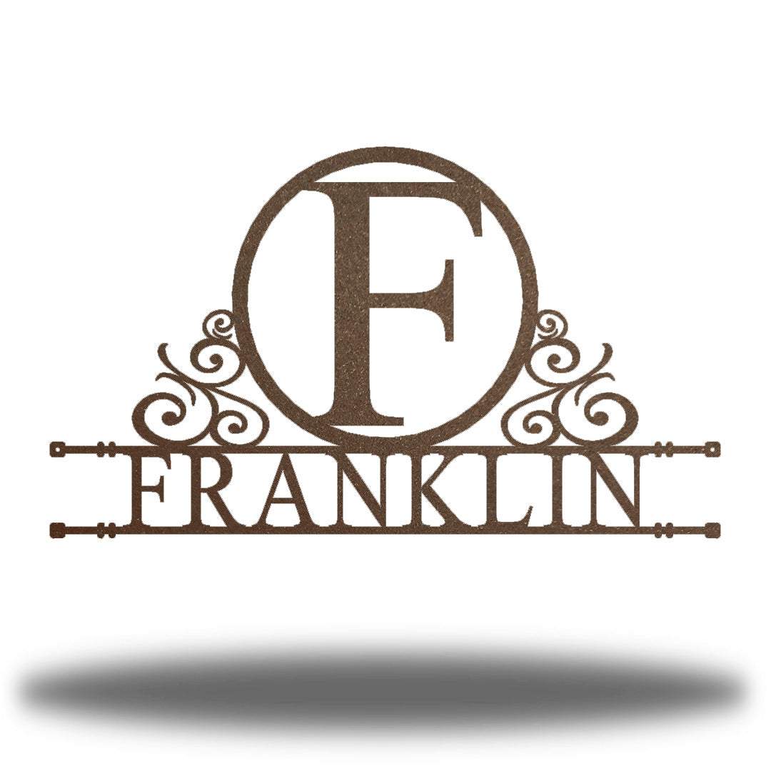 Riverside Designs-Scroll Family Initial Monogram-Metal Wall Art Décor