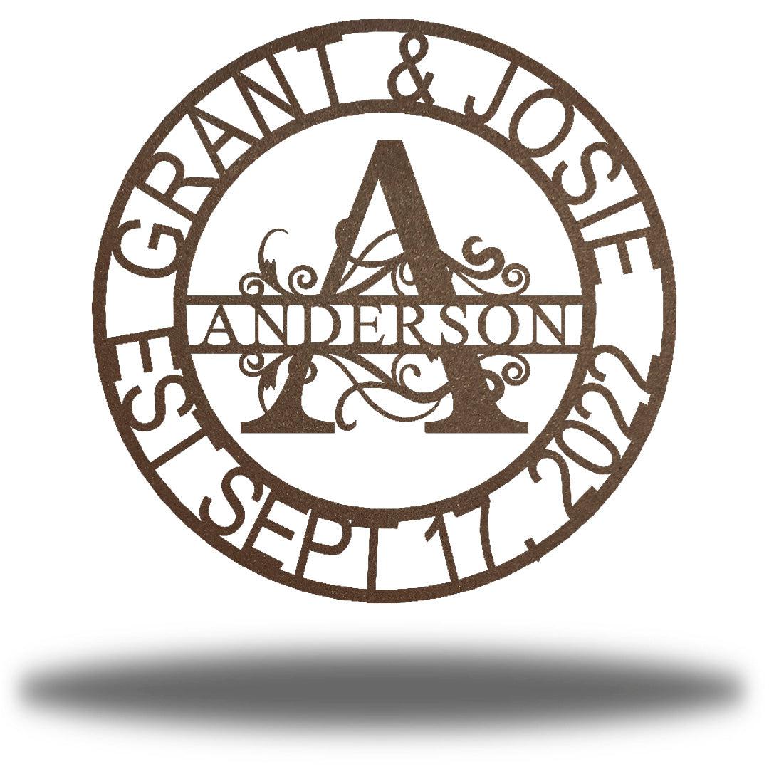 Riverside Designs-Split Letter Circle Monogram-Metal Wall Art Décor