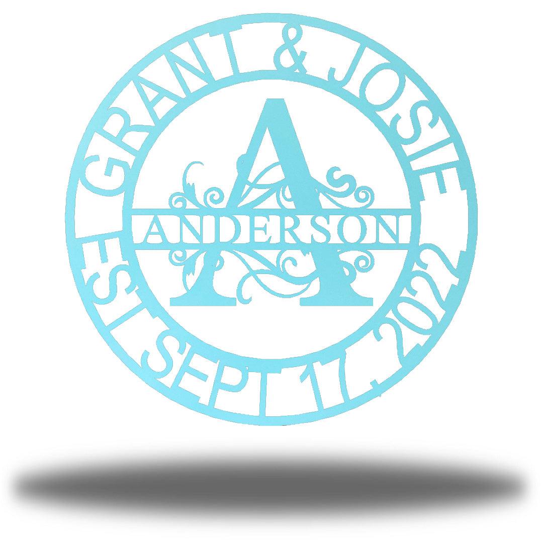 Riverside Designs-Split Letter Circle Monogram-Metal Wall Art Décor