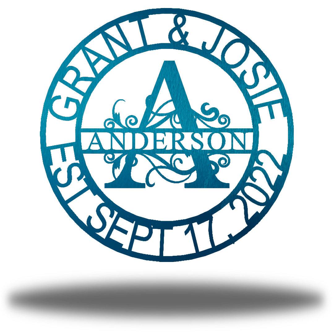 Riverside Designs-Split Letter Circle Monogram-Metal Wall Art Décor