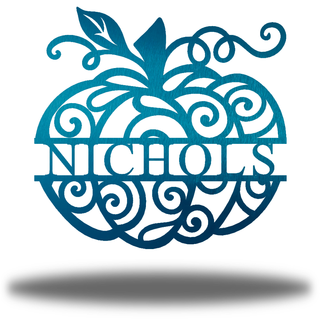 Riverside Designs-Swirl Pumpkin Monogram-Metal Wall Art Décor