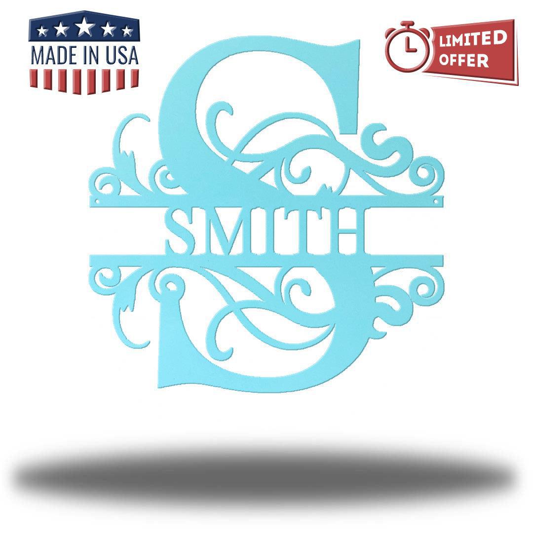 Custom Swirl Split Letter Monogram|Metal Wall Art by Riverside Designs