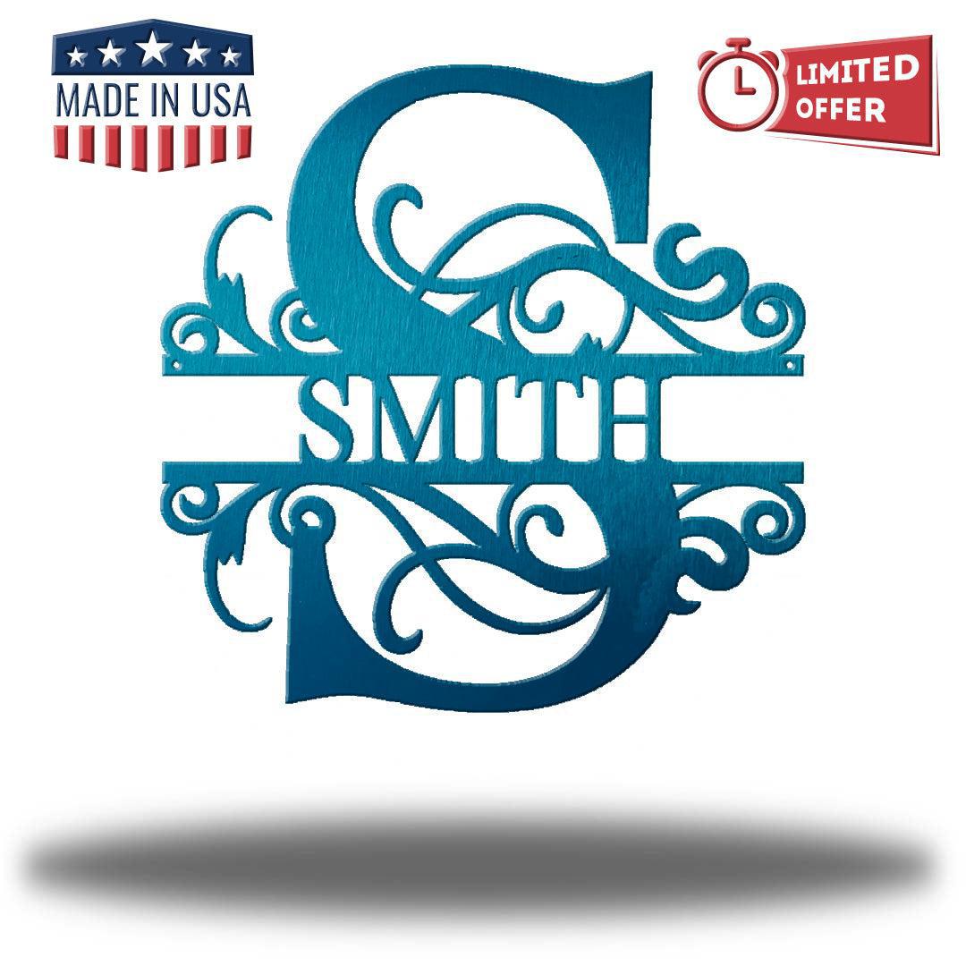 Riverside Designs-Swirl Split Letter Monogram-Metal Wall Art Décor