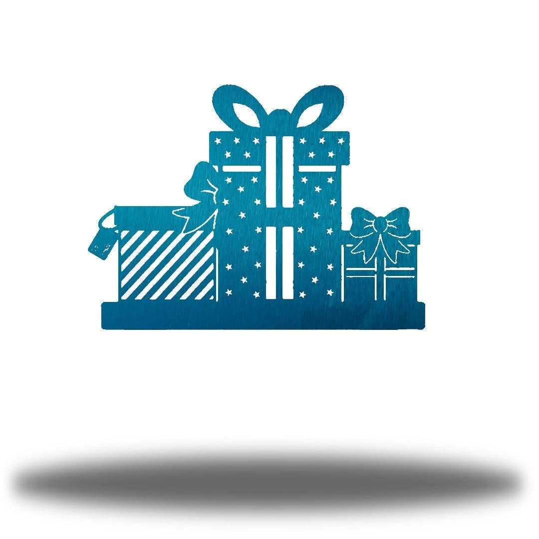 Riverside Designs-Christmas Present Stand-Metal Wall Art Décor