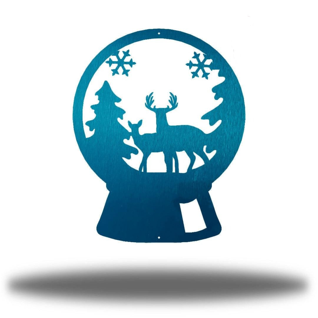 Riverside Designs-Deer Snow Globe-Metal Wall Art Décor