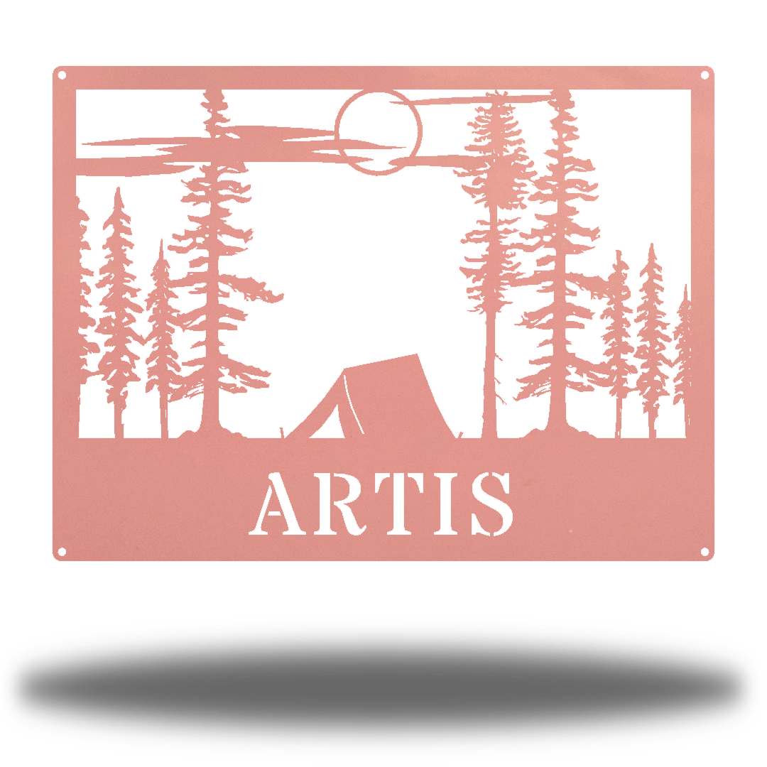 Riverside Designs-Tent Scene Monogram-Metal Wall Art Décor