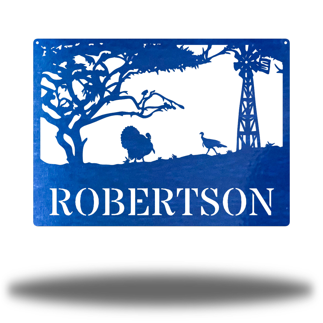 Riverside Designs-Turkey Scene Monogram-Metal Wall Art Décor