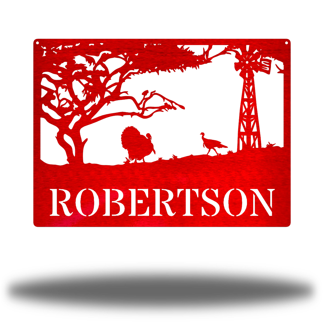 Riverside Designs-Turkey Scene Monogram-Metal Wall Art Décor