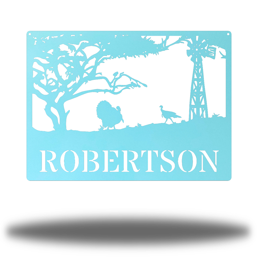 Riverside Designs-Turkey Scene Monogram-Metal Wall Art Décor