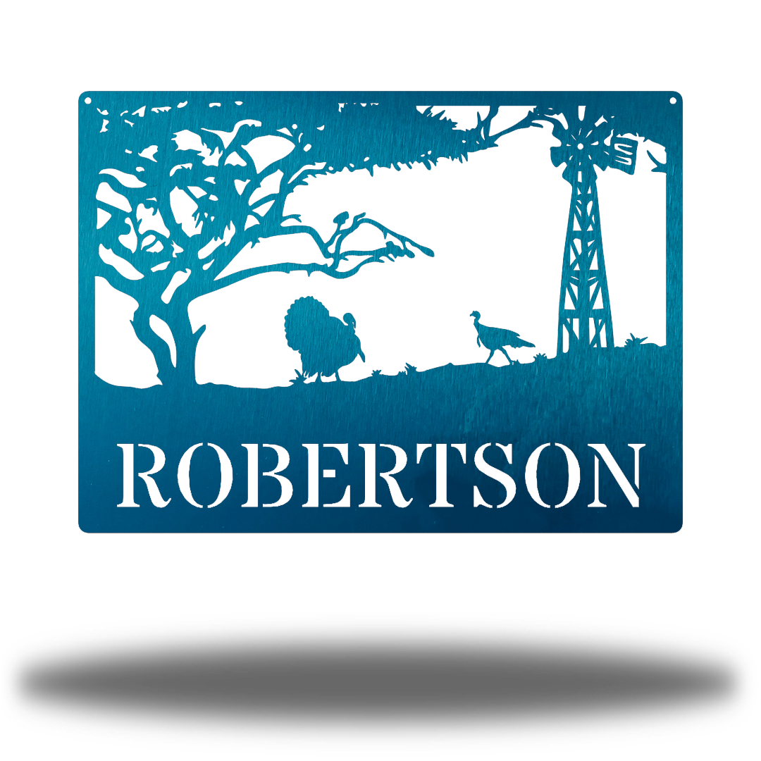 Riverside Designs-Turkey Scene Monogram-Metal Wall Art Décor