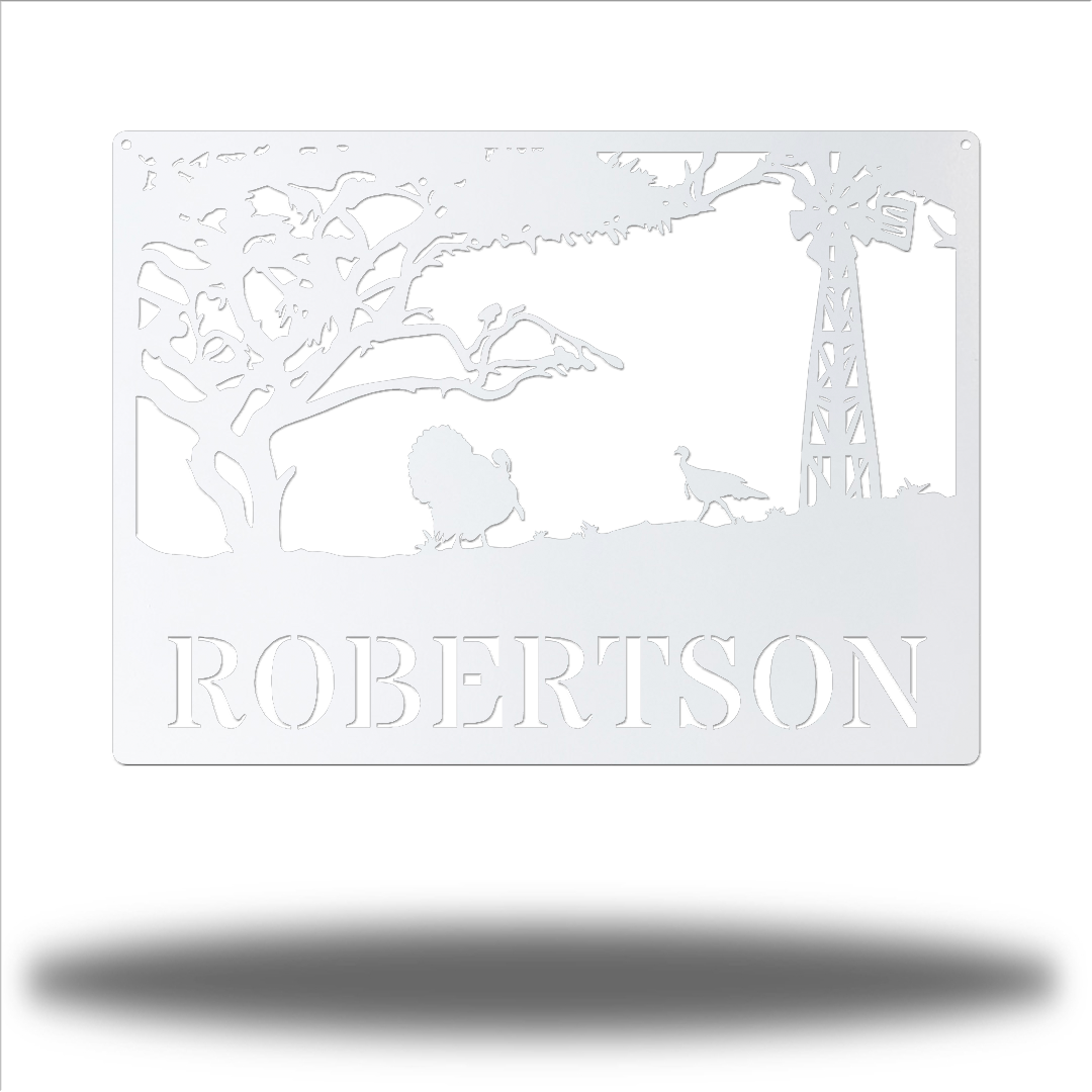 Riverside Designs-Turkey Scene Monogram-Metal Wall Art Décor