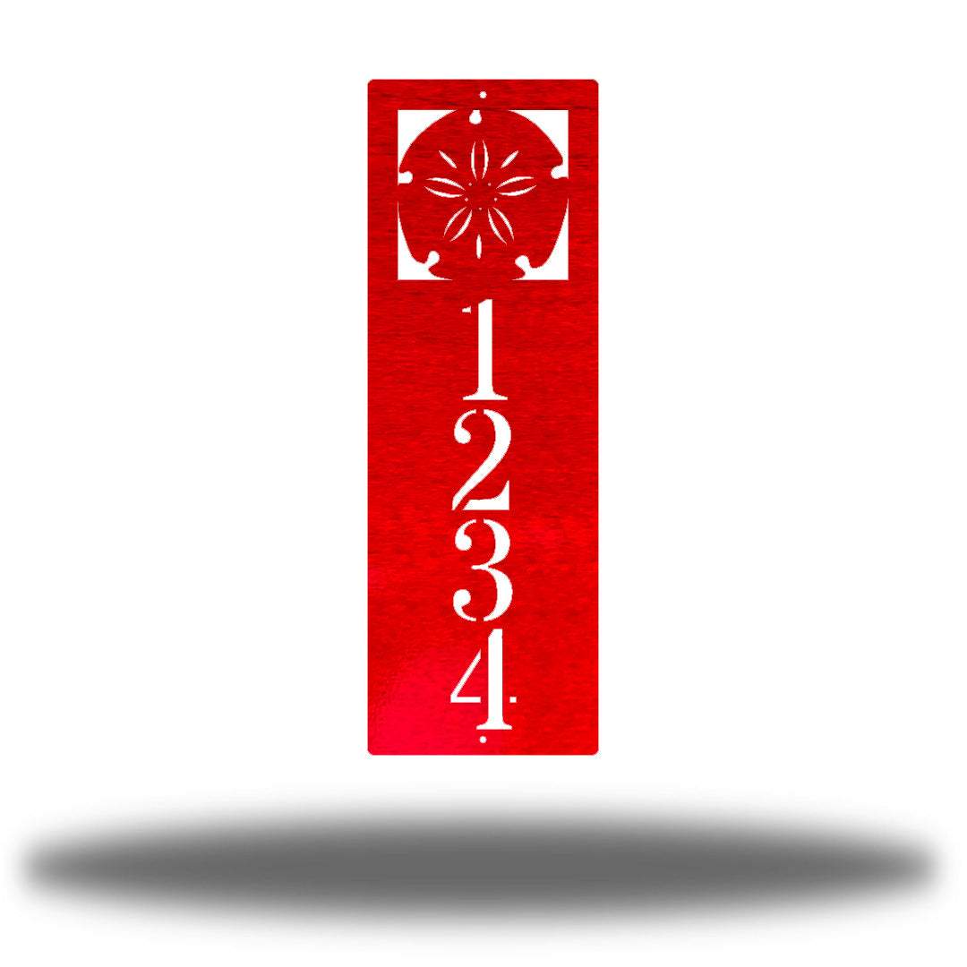 Riverside Designs-Vertical Sand Dollar Address Sign-Metal Wall Art Décor