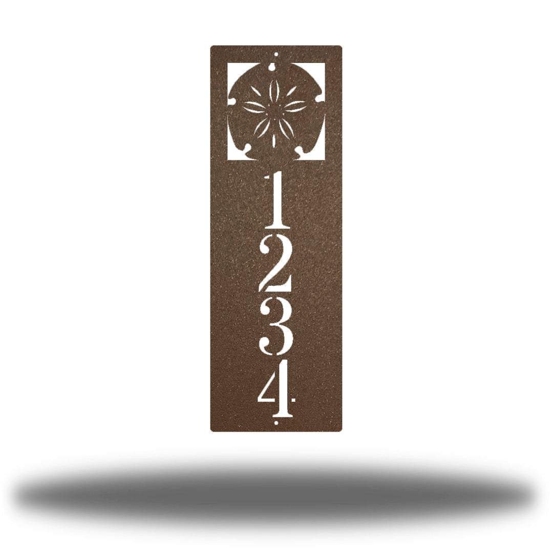 Riverside Designs-Vertical Sand Dollar Address Sign-Metal Wall Art Décor