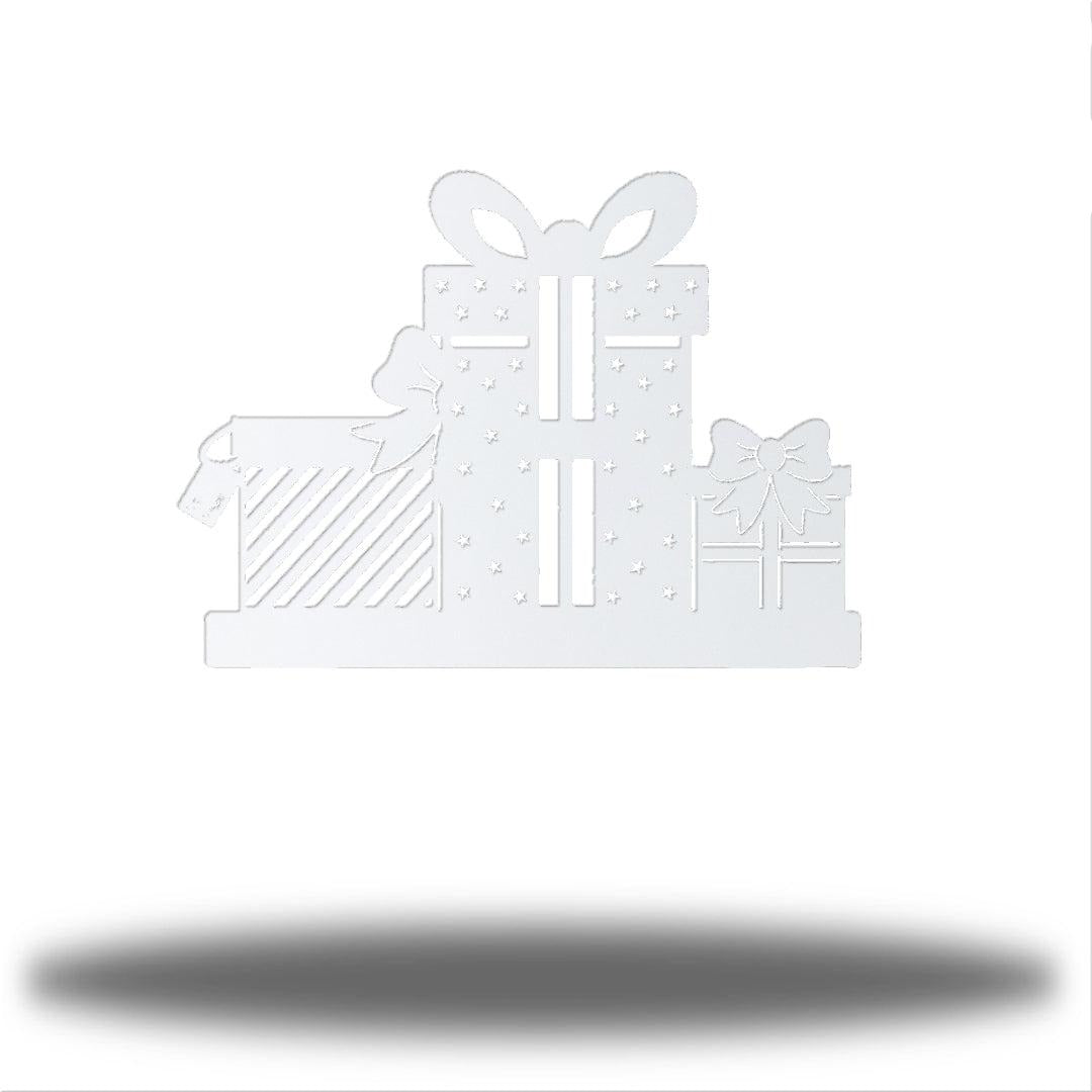 Riverside Designs-Christmas Present Stand-Metal Wall Art Décor