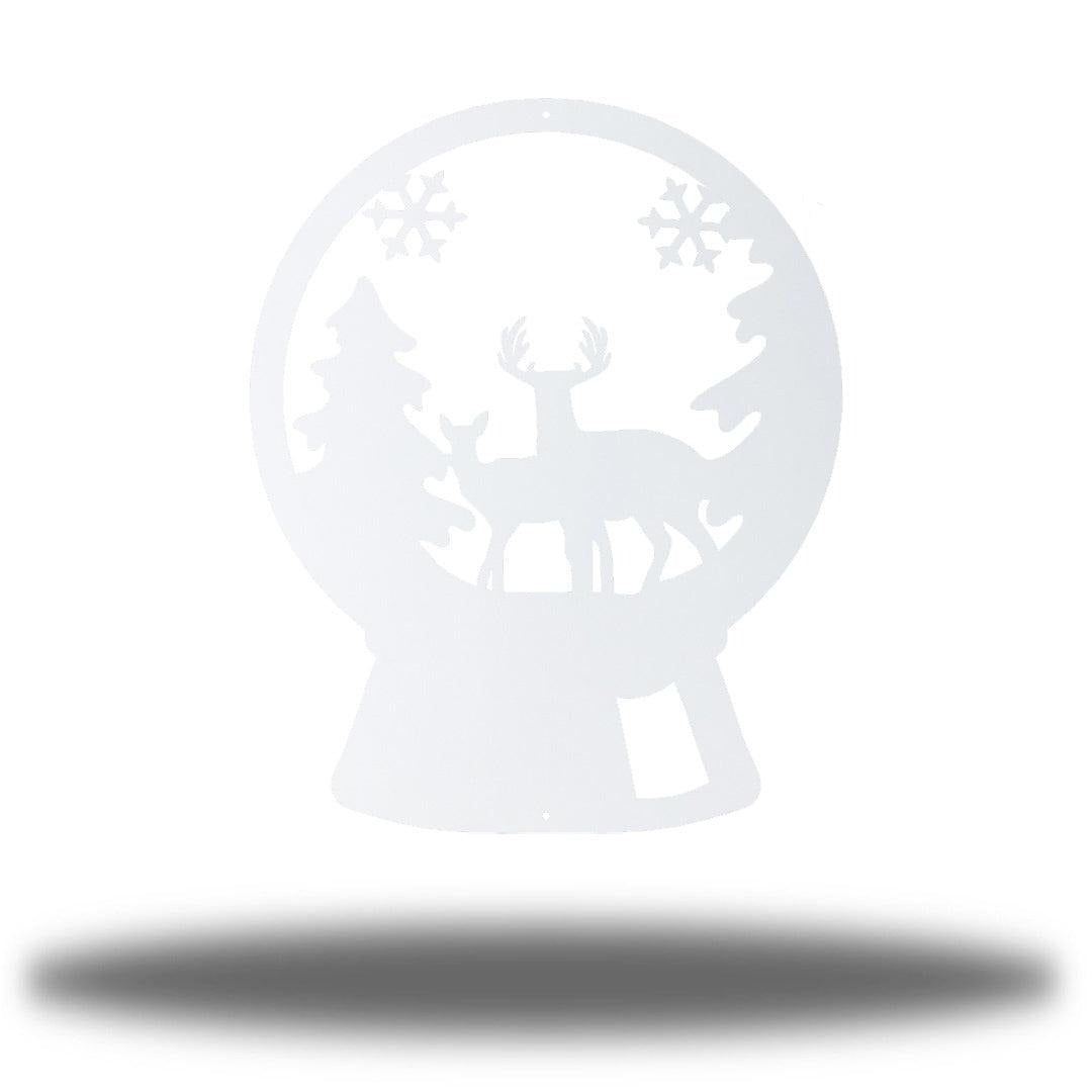 Riverside Designs-Deer Snow Globe-Metal Wall Art Décor