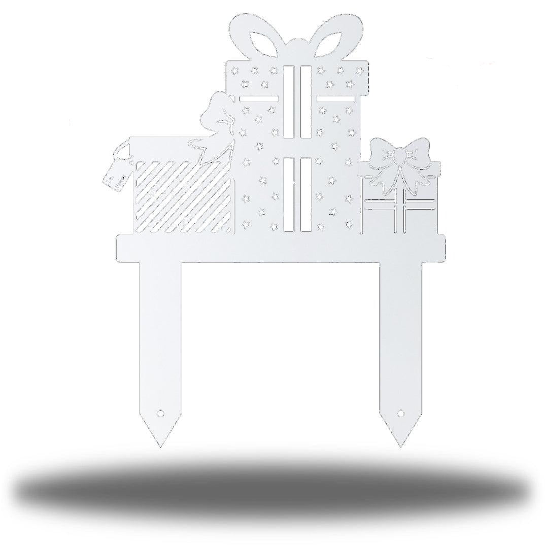 Riverside Designs-Christmas Present Stake-Metal Wall Art Décor