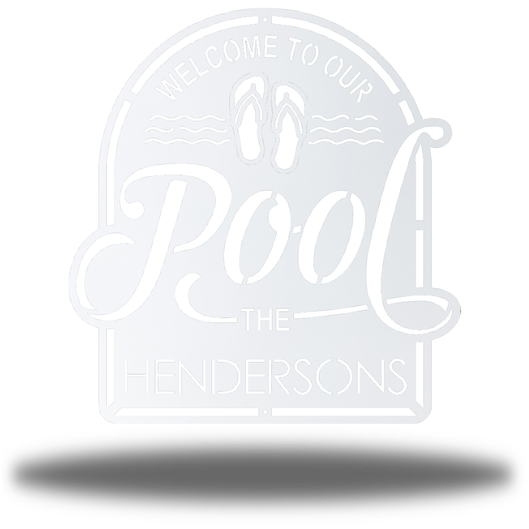 Riverside Designs-Welcome to Our Pool Monogram-Metal Wall Art Décor