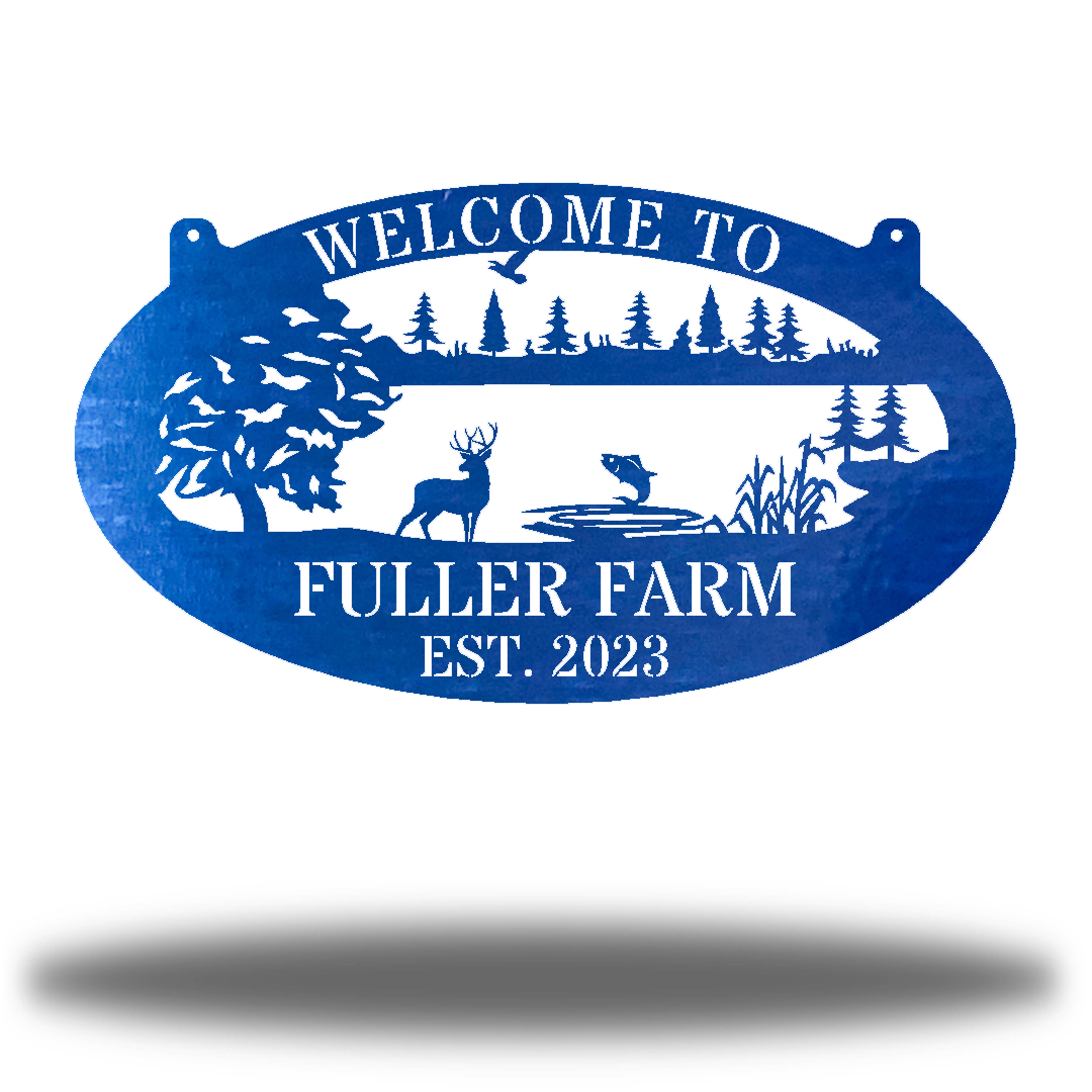 Riverside Designs-Welcome to Outdoor Monogram-Metal Wall Art Décor