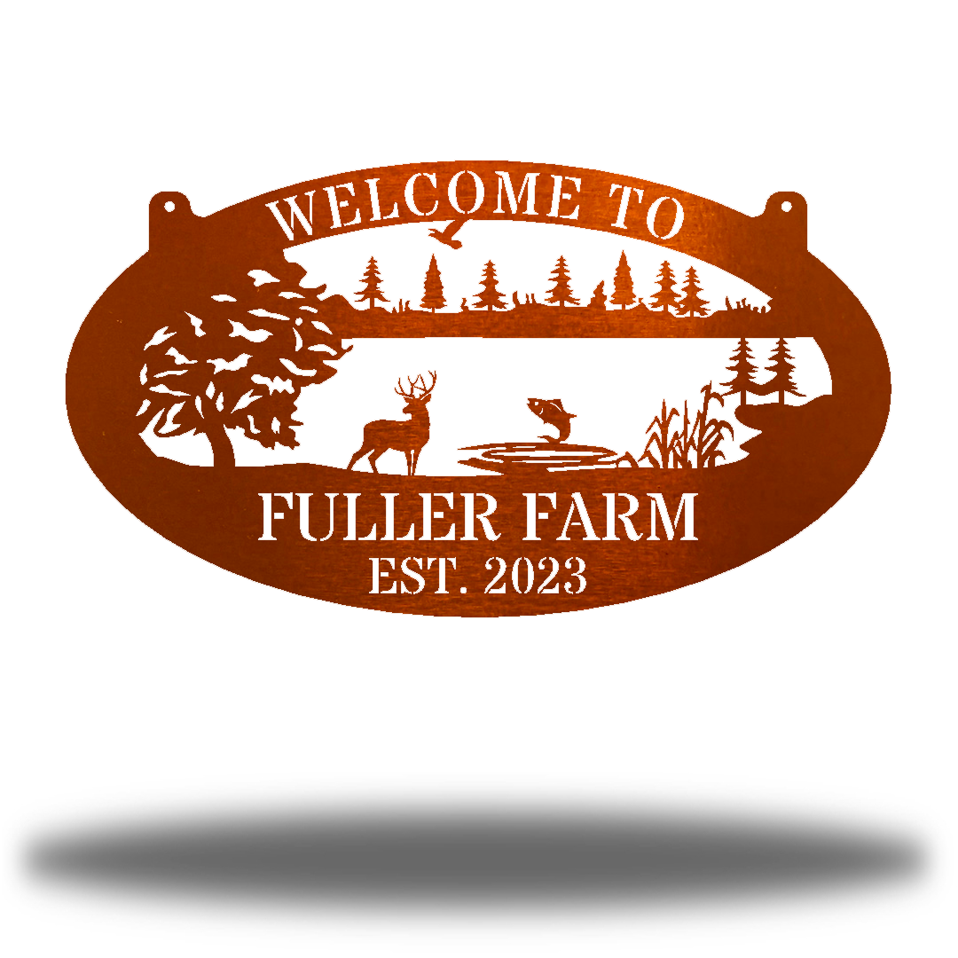 Riverside Designs-Welcome to Outdoor Monogram-Metal Wall Art Décor