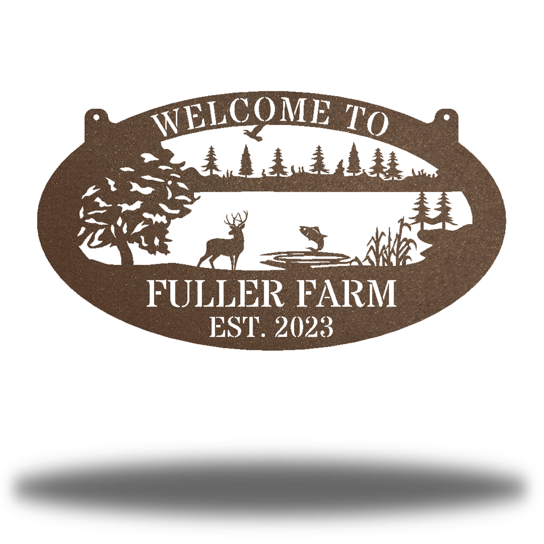 Riverside Designs-Welcome to Outdoor Monogram-Metal Wall Art Décor