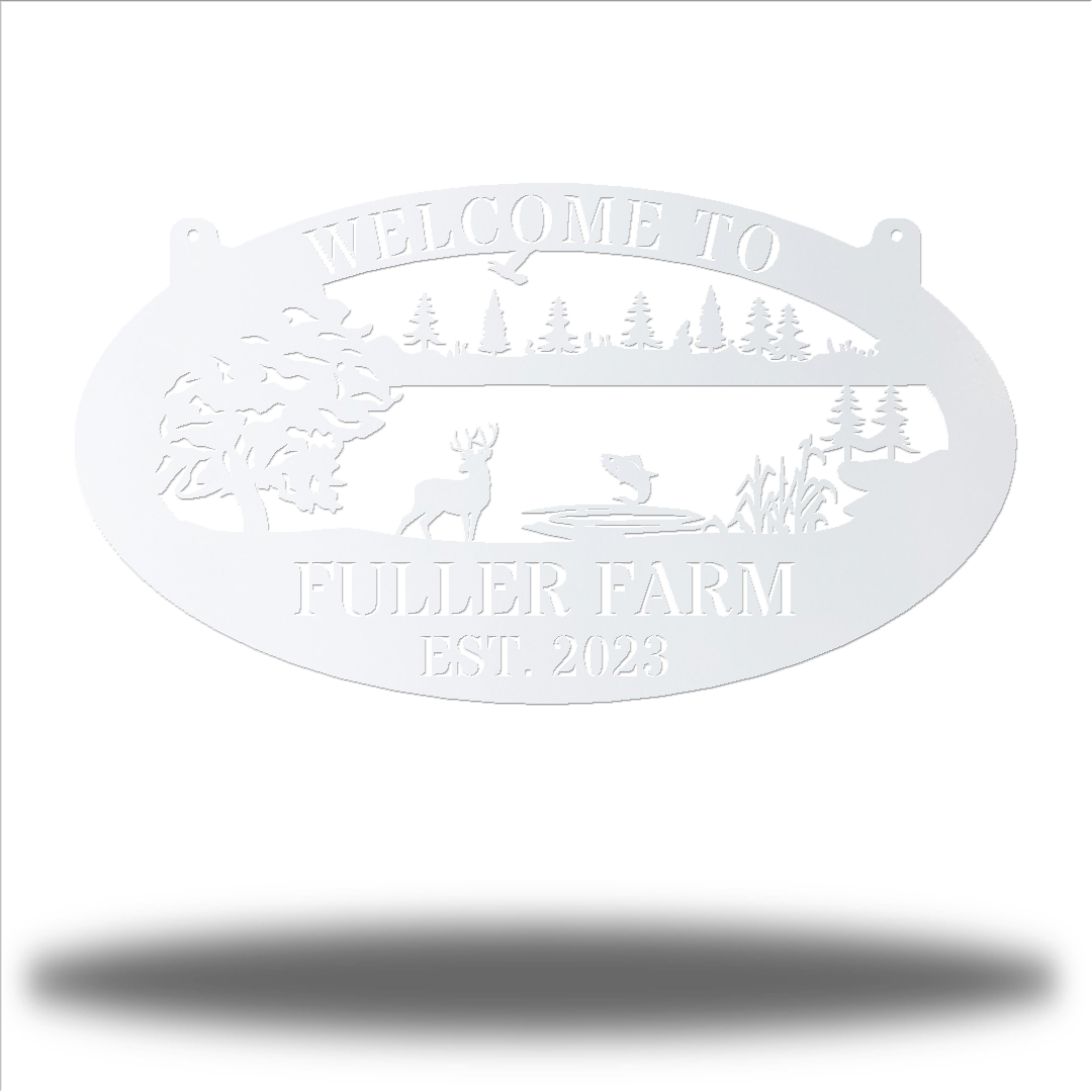 Riverside Designs-Welcome to Outdoor Monogram-Metal Wall Art Décor