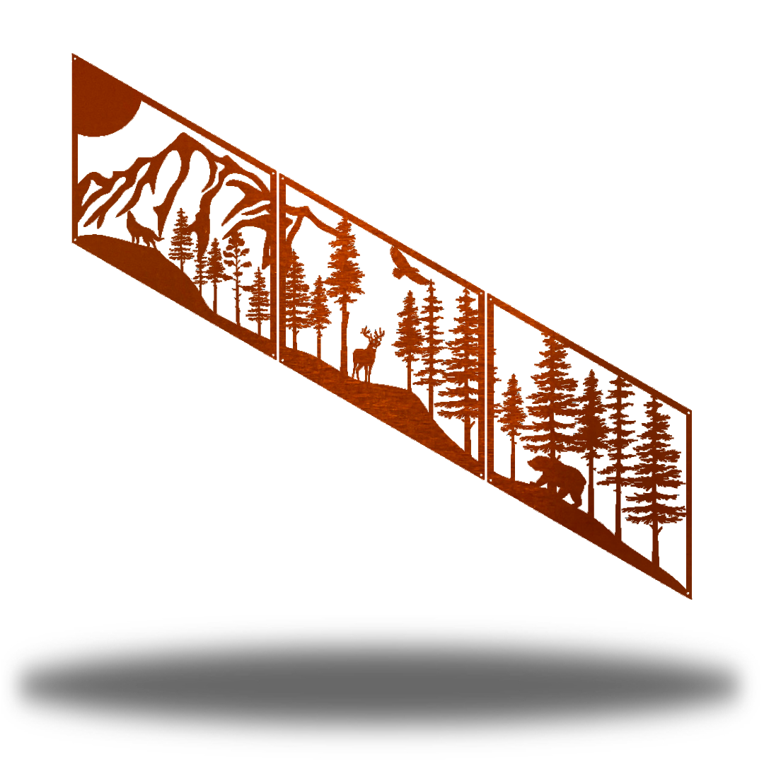 Riverside Designs-3 Section Outdoor Scene-Metal Wall Art Décor