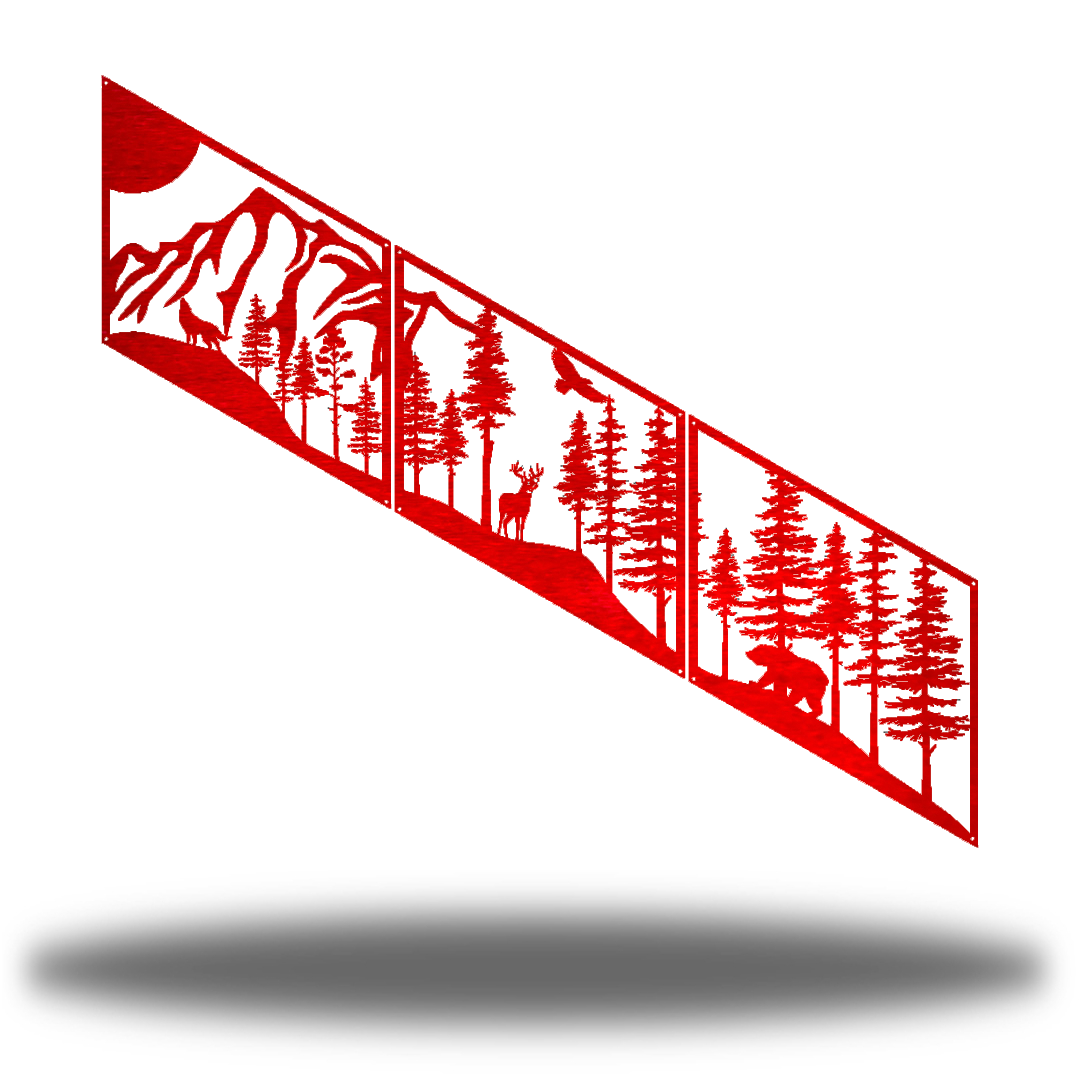 Riverside Designs-3 Section Outdoor Scene-Metal Wall Art Décor