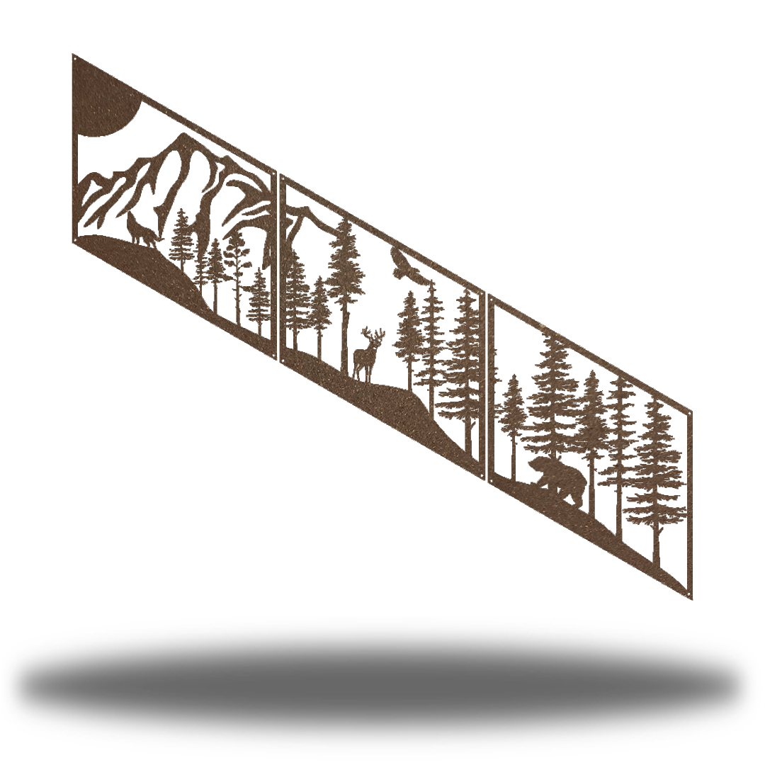 Riverside Designs-3 Section Outdoor Scene-Metal Wall Art Décor