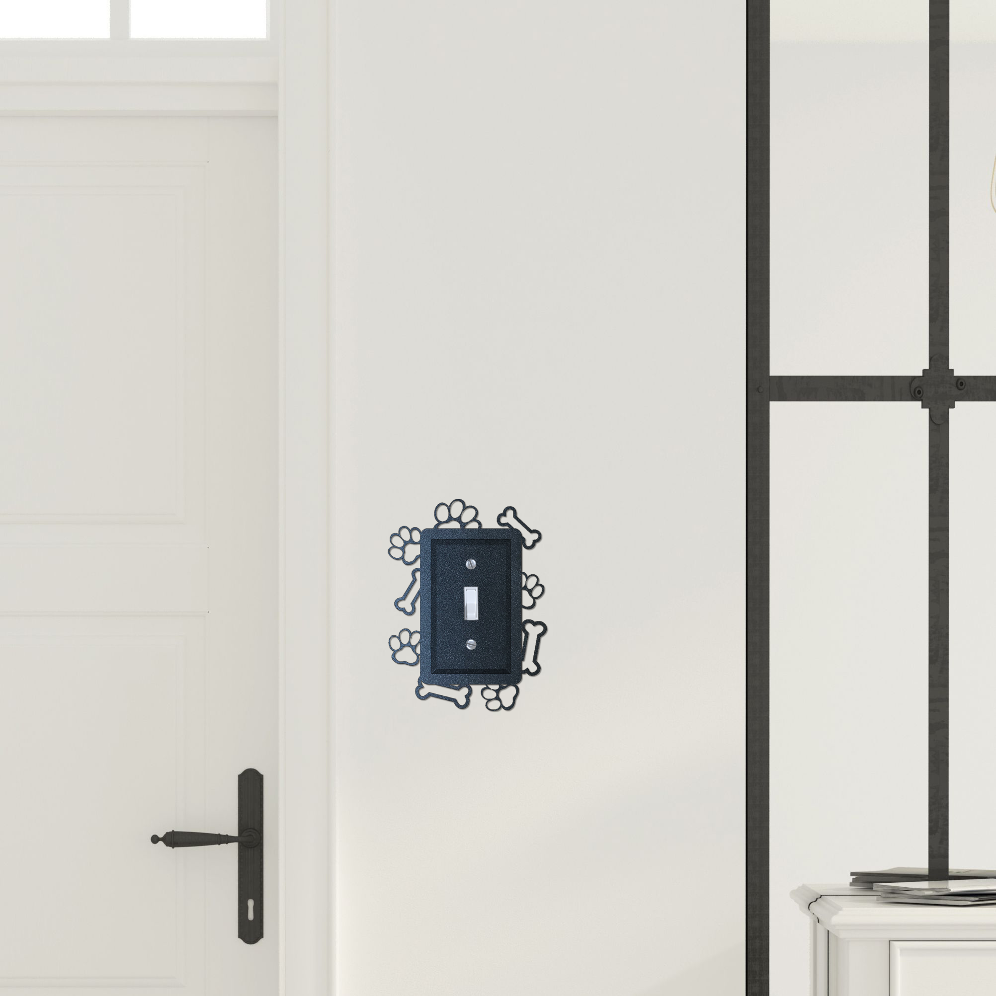 Riverside Designs-Dog Paw Light Switch Cover-Metal Wall Art Décor
