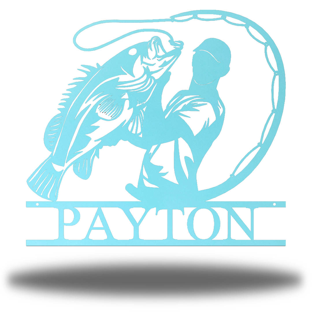 Riverside Designs-Bass Fishing Monogram-Metal Wall Art Décor