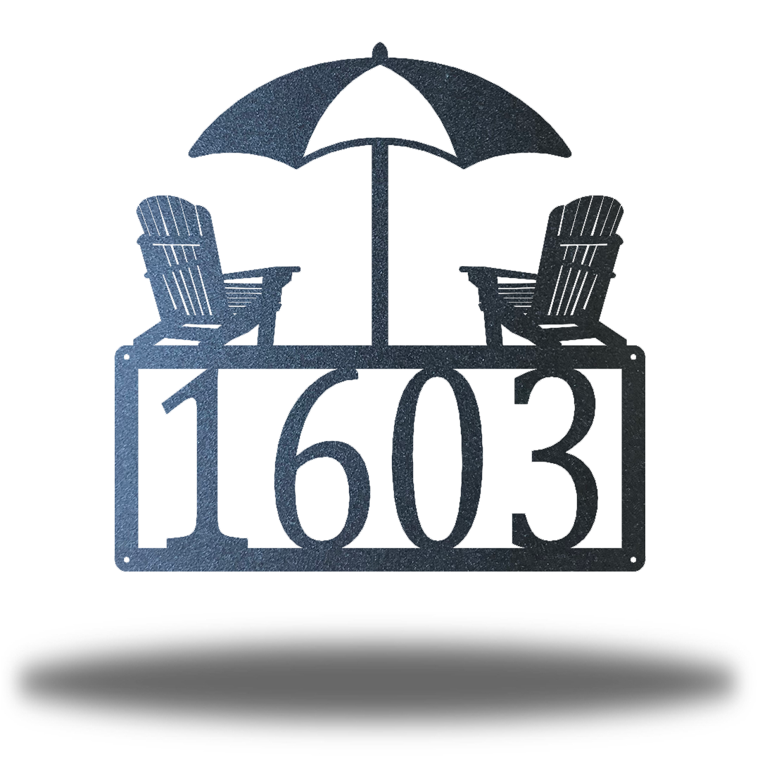 Riverside Designs-Beach Chair Address Sign-Metal Wall Art Décor