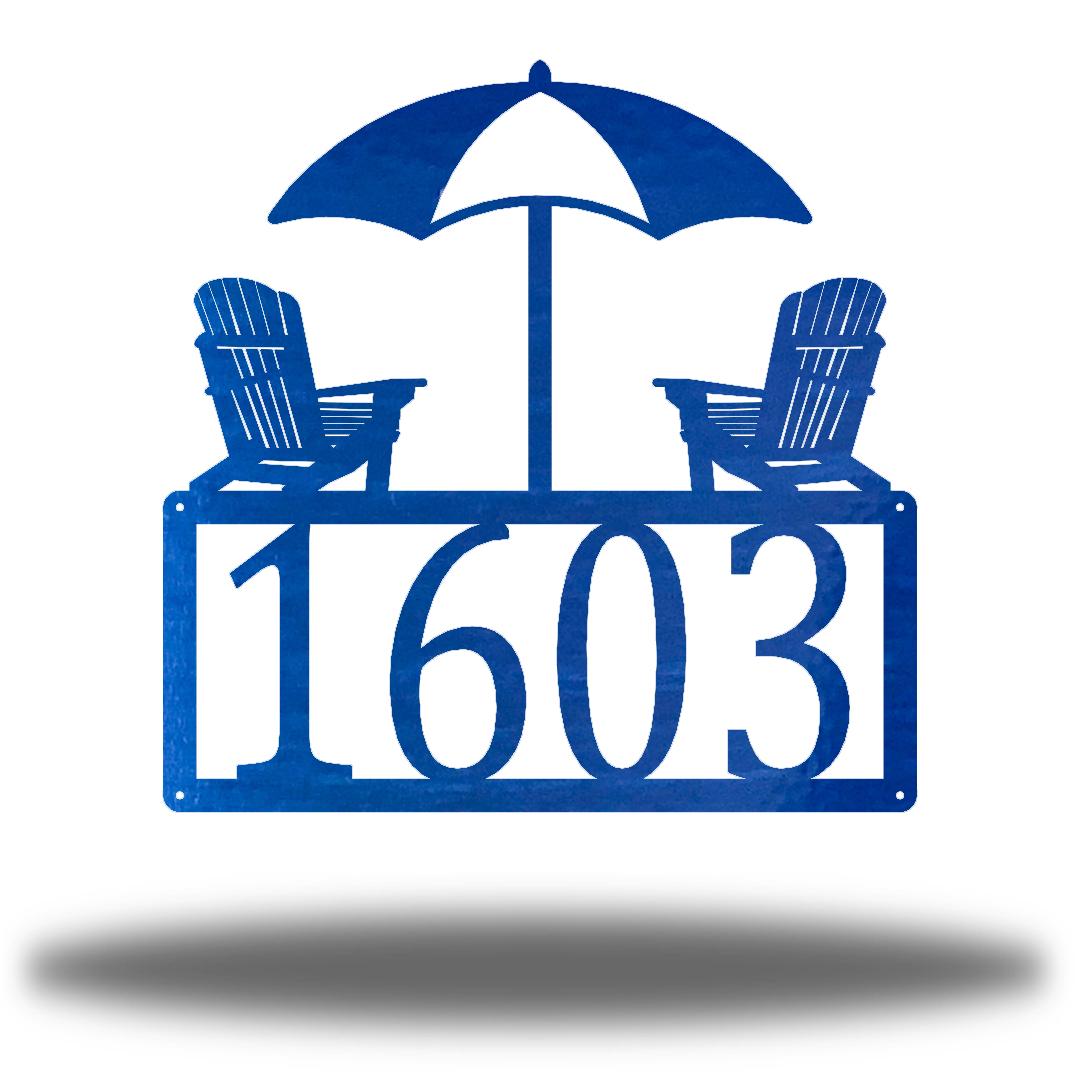 Riverside Designs-Beach Chair Address Sign-Metal Wall Art Décor