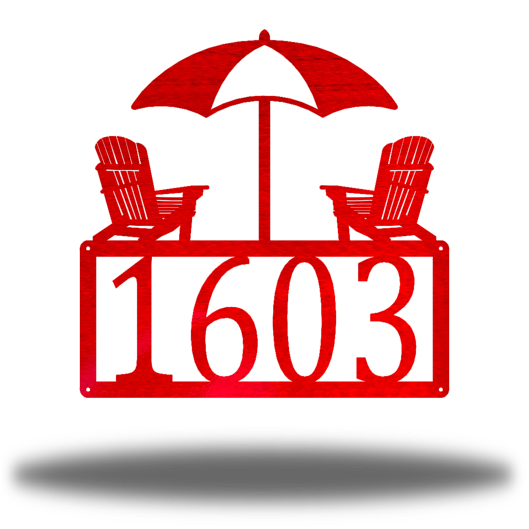 Riverside Designs-Beach Chair Address Sign-Metal Wall Art Décor