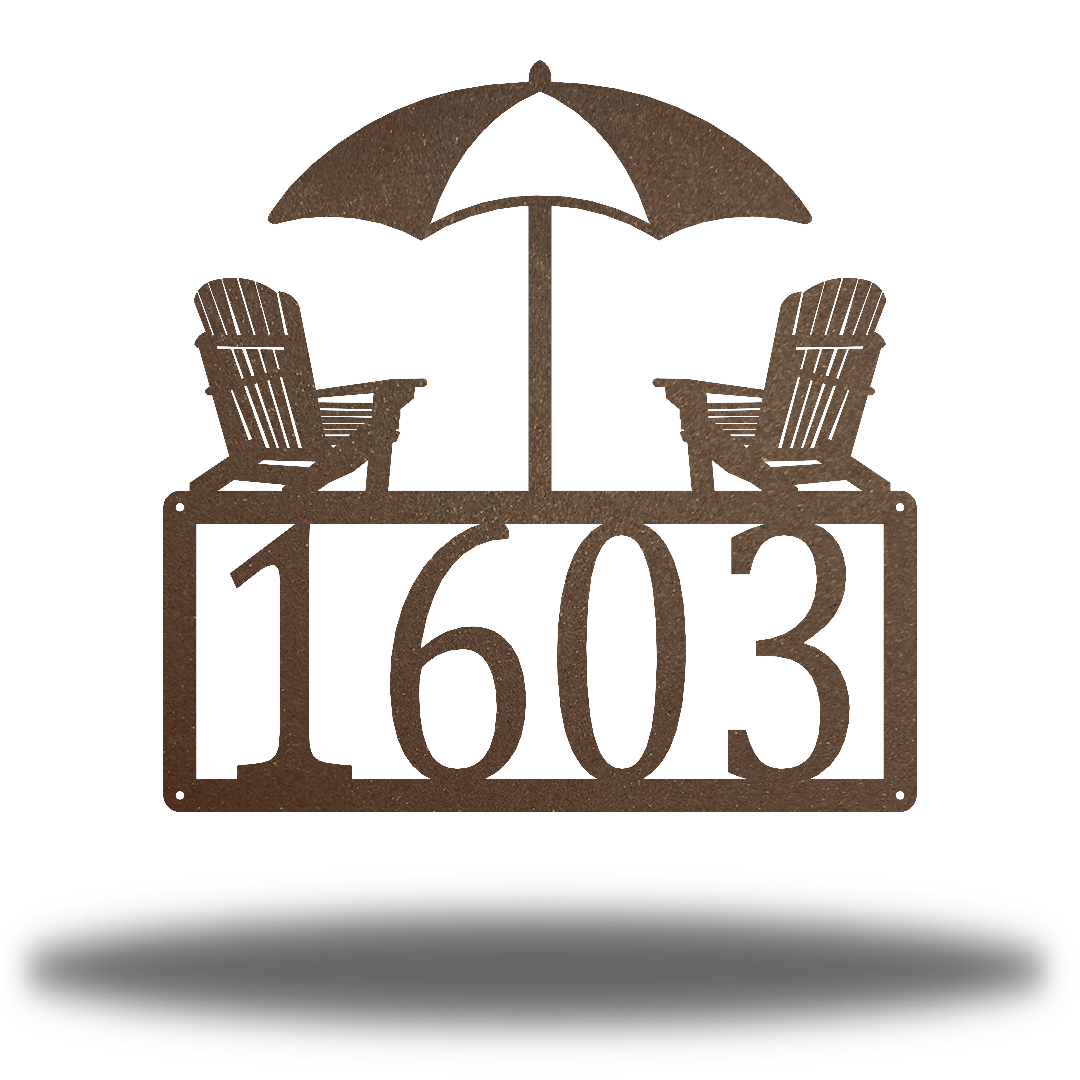 Riverside Designs-Beach Chair Address Sign-Metal Wall Art Décor