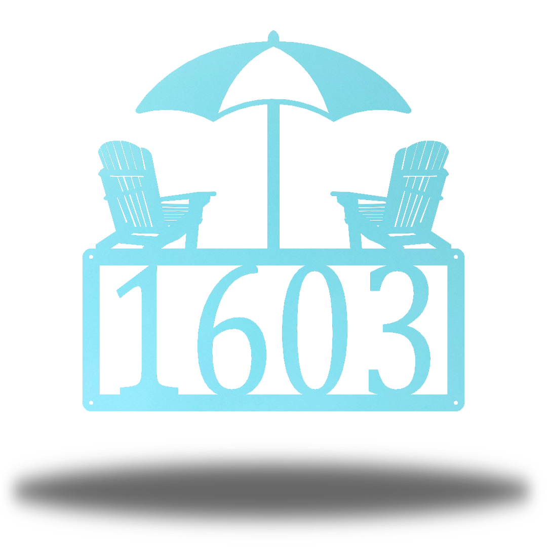 Riverside Designs-Beach Chair Address Sign-Metal Wall Art Décor