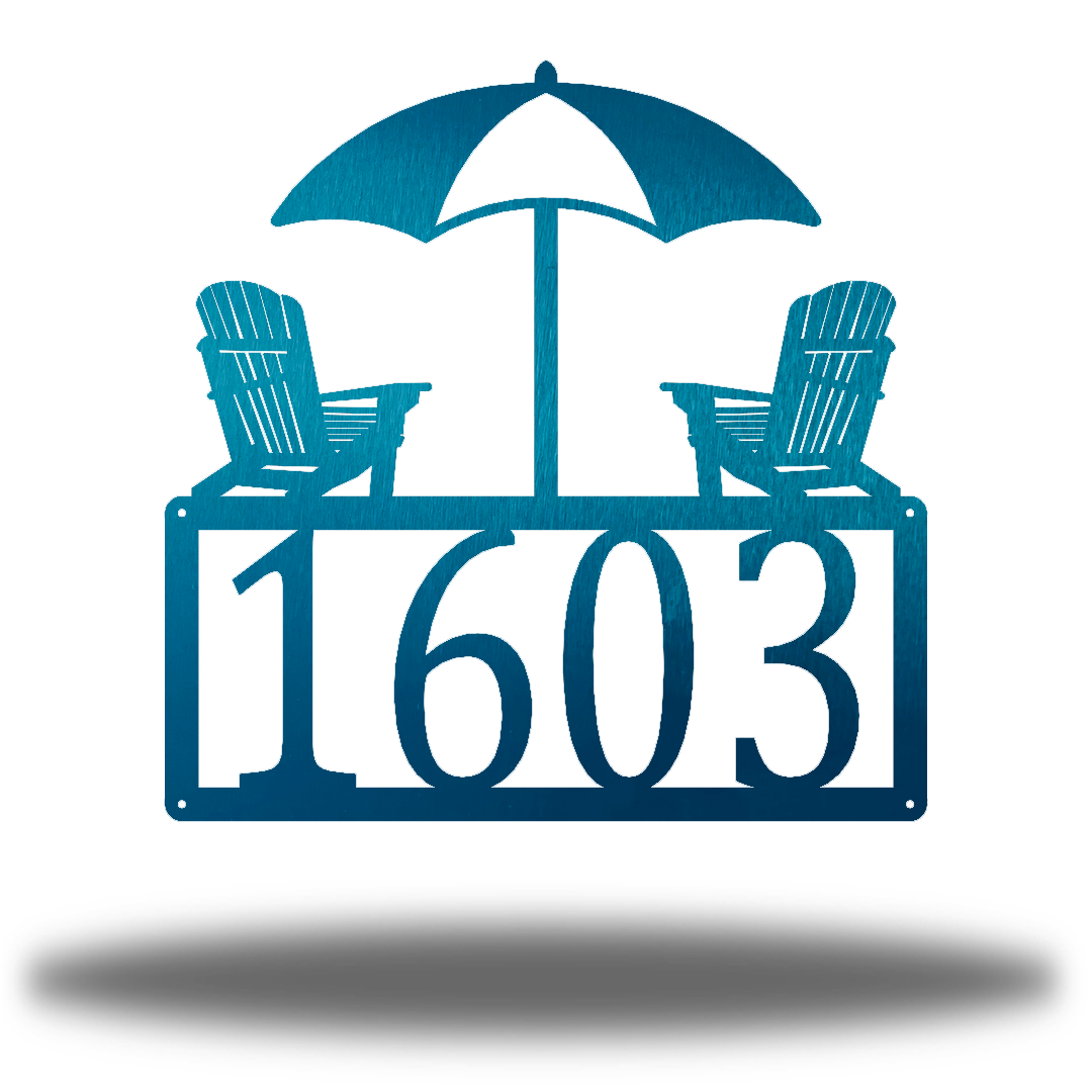 Riverside Designs-Beach Chair Address Sign-Metal Wall Art Décor