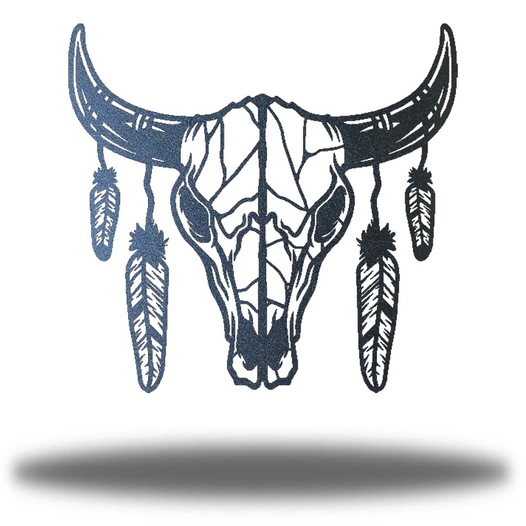 Riverside Designs-Bohemian Cow Skull-Metal Wall Art Décor