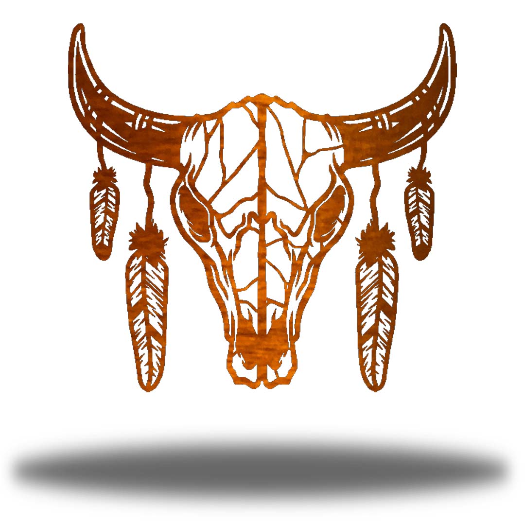 Riverside Designs-Bohemian Cow Skull-Metal Wall Art Décor