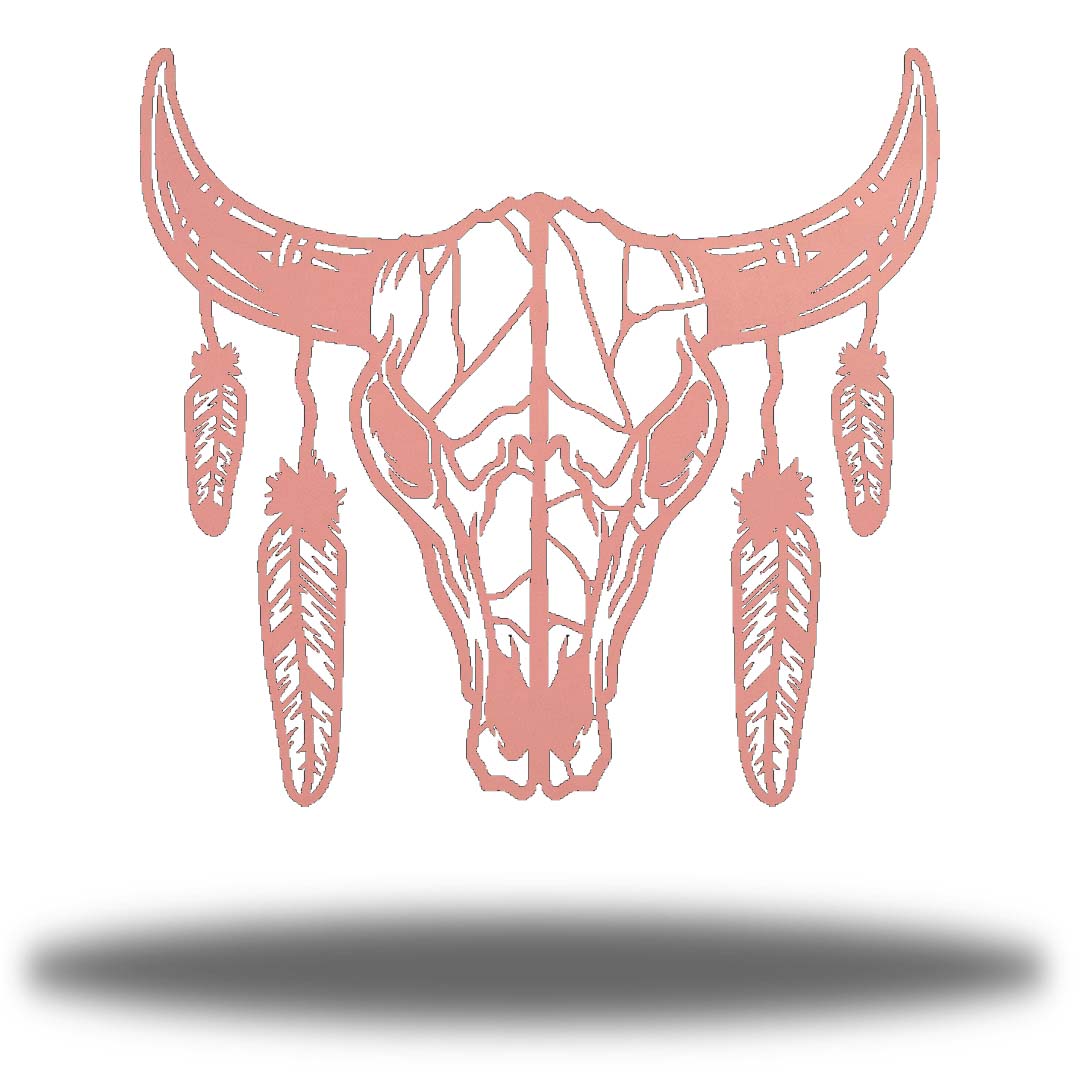 Riverside Designs-Bohemian Cow Skull-Metal Wall Art Décor