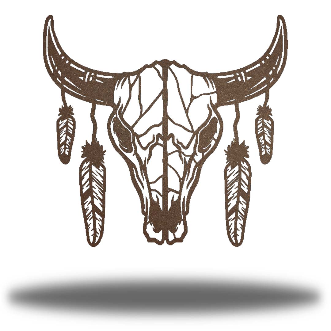 Riverside Designs-Bohemian Cow Skull-Metal Wall Art Décor