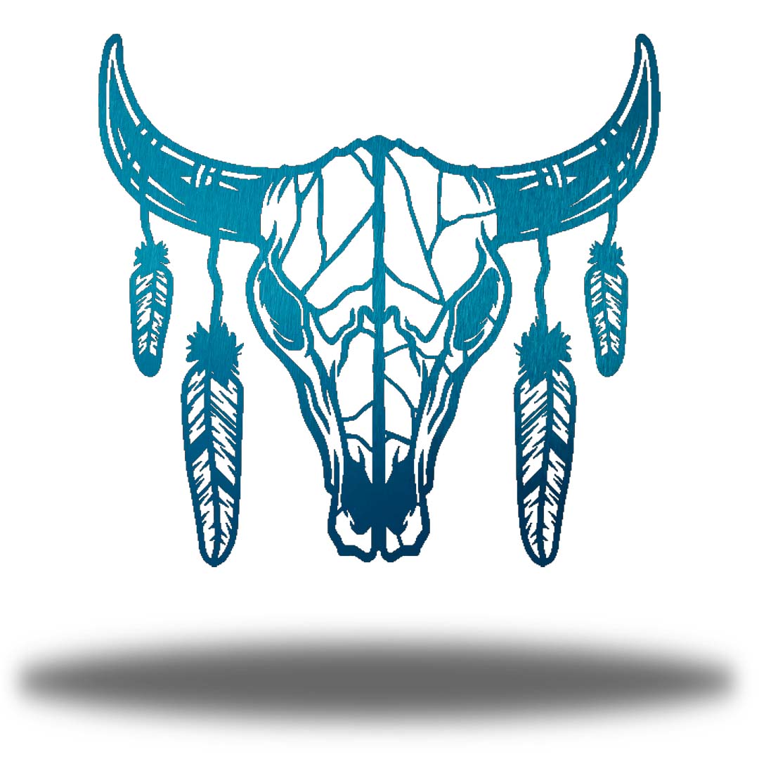 Riverside Designs-Bohemian Cow Skull-Metal Wall Art Décor