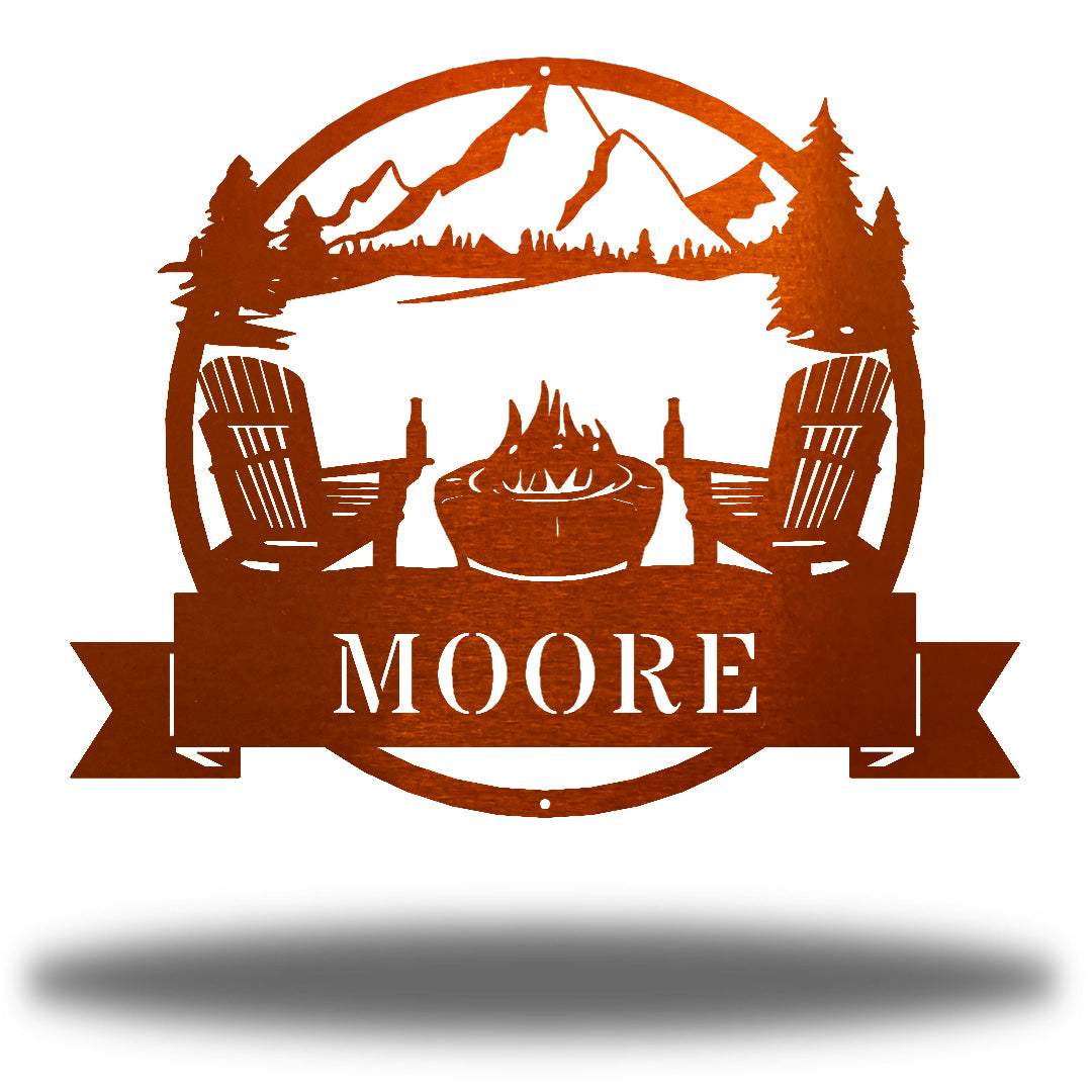 Riverside Designs-Campfire Monogram-Metal Wall Art Décor