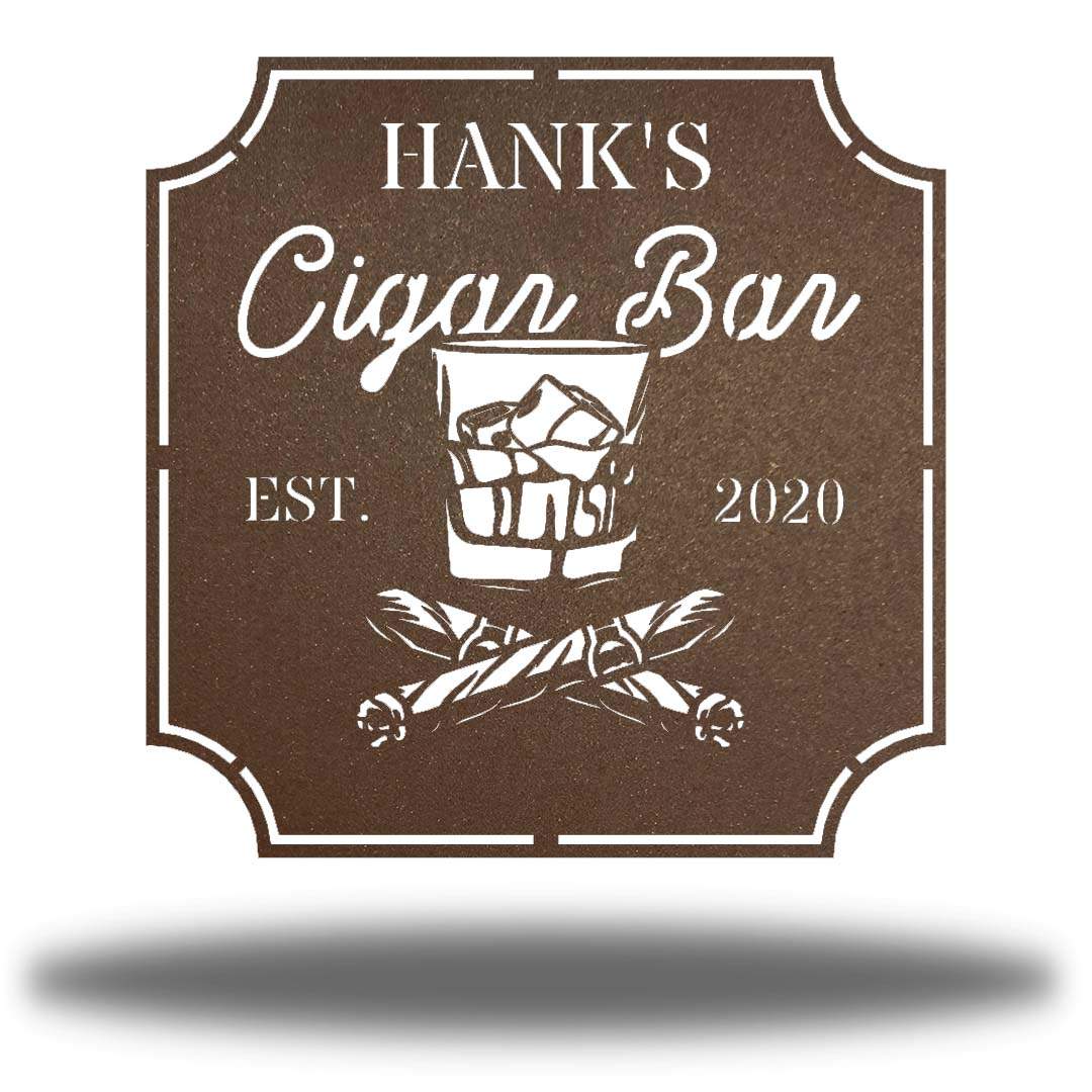 Riverside Designs-Cigar Bar Monogram-Metal Wall Art Décor