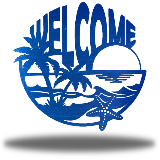 Riverside Designs-Coastal Welcome Sign-Metal Wall Art Décor