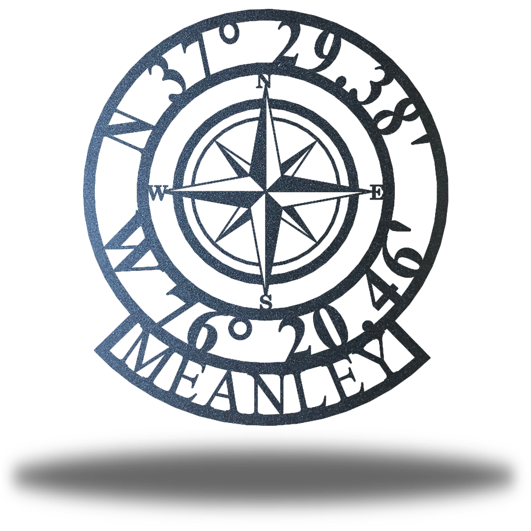 Riverside Designs-Compass Name Monogram-Metal Wall Art Décor