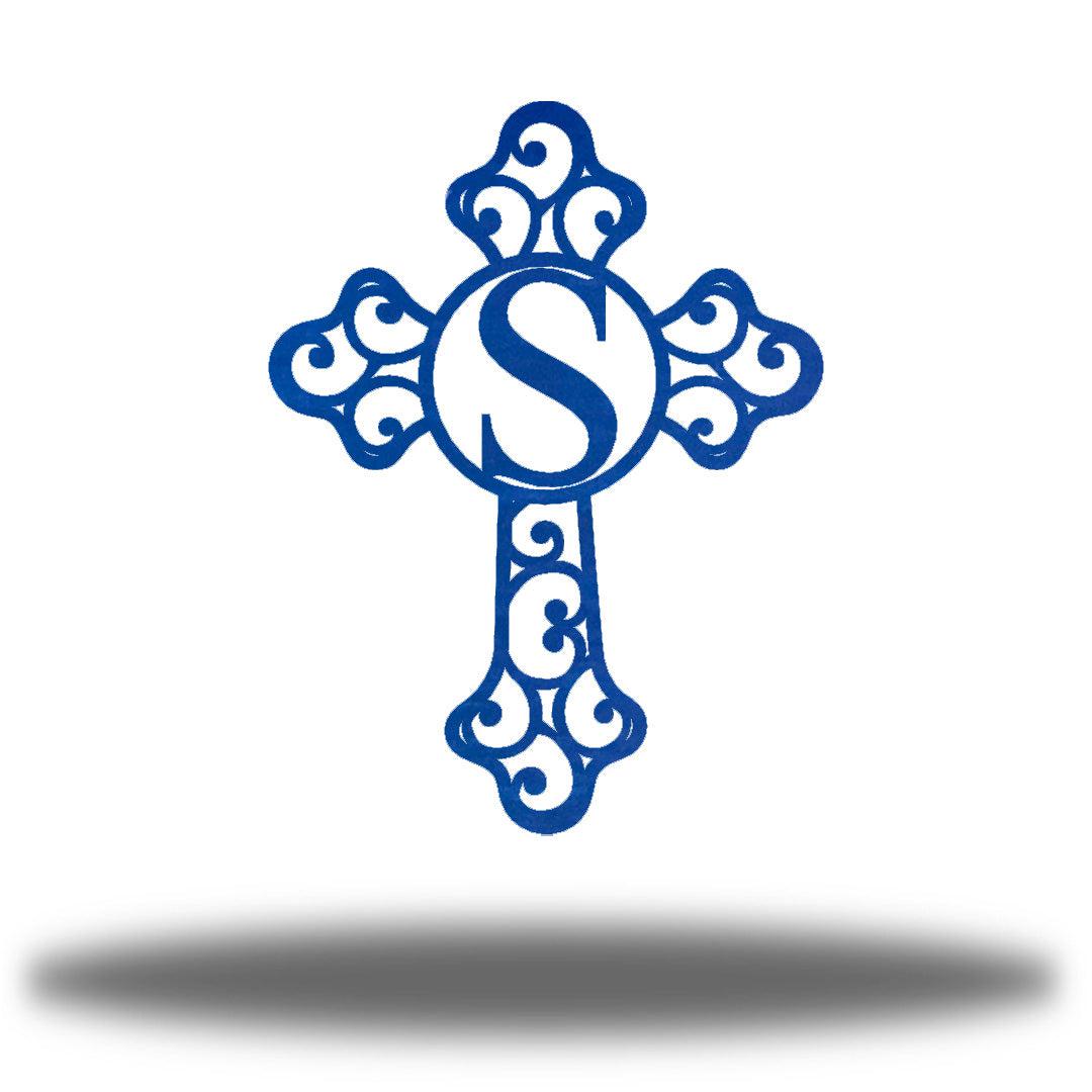 Riverside Designs-Cross Initial Monogram-Metal Wall Art Décor