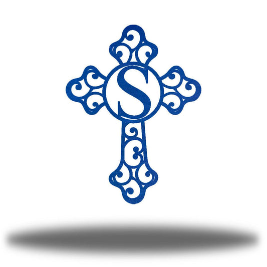 Riverside Designs-Cross Initial Monogram-Metal Wall Art Décor