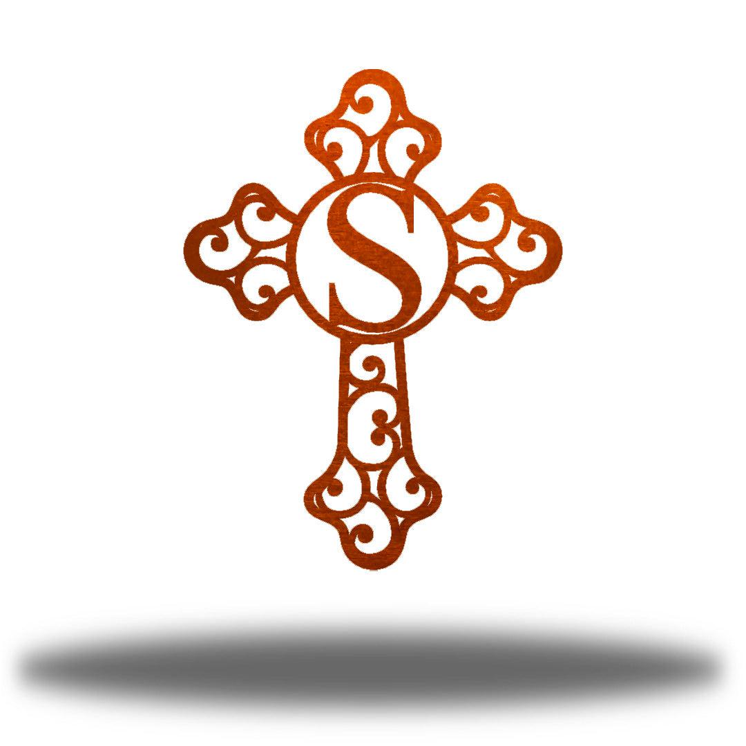 Riverside Designs-Cross Initial Monogram-Metal Wall Art Décor